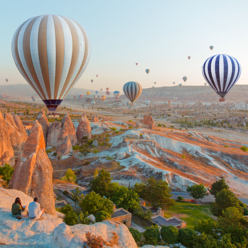 Hot air balloons in Cappadocia Turkey, european