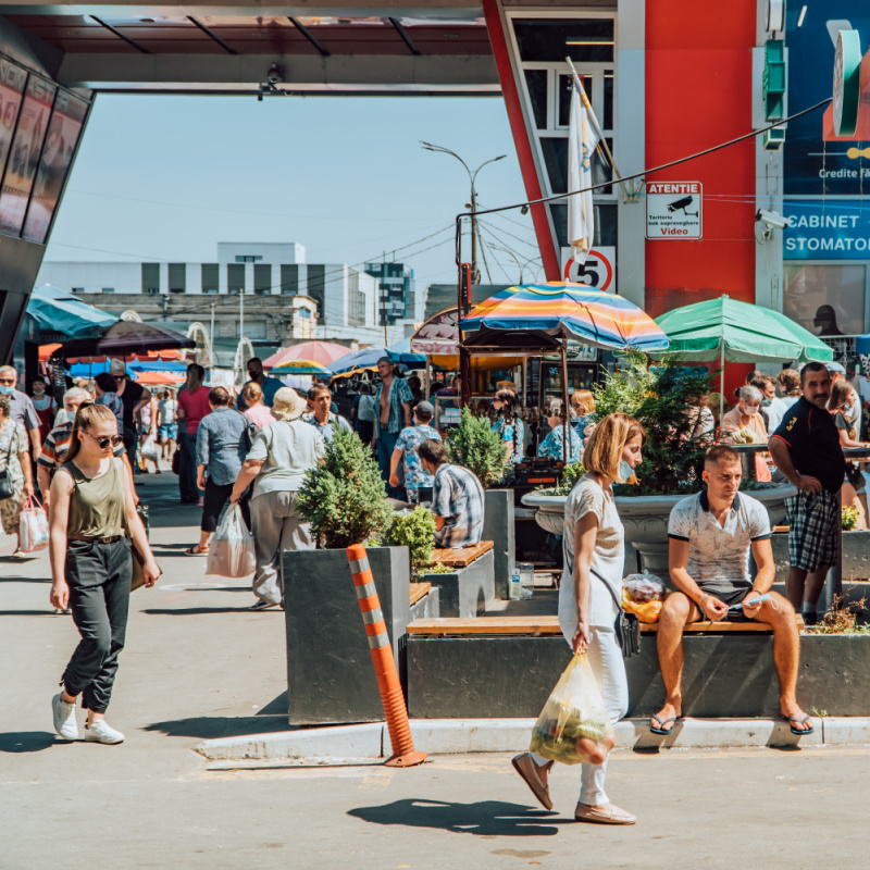 people at market in moldova
