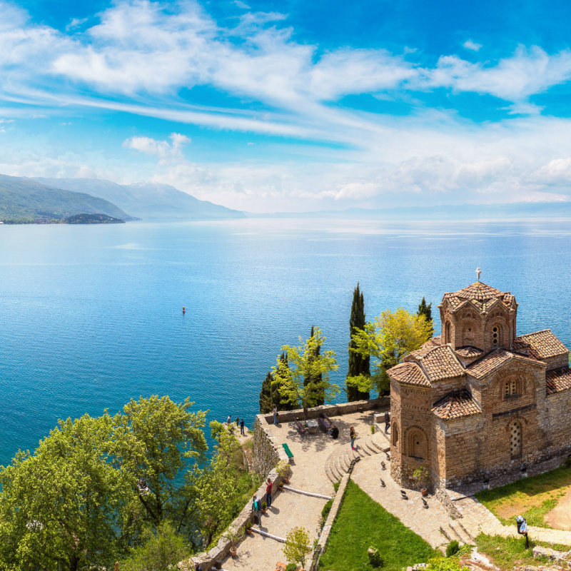 ohrid macedonia church and lake
