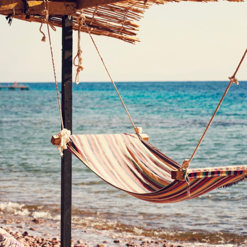 beach hammock in Dahab Egypt