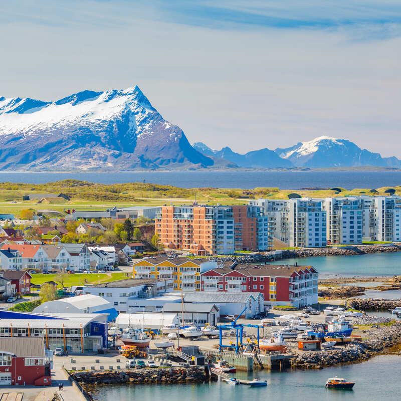 Panoramic View Of Bodo, A Port City North Of The Arctic Circle In Norway, Scandinavia, Northern Europe