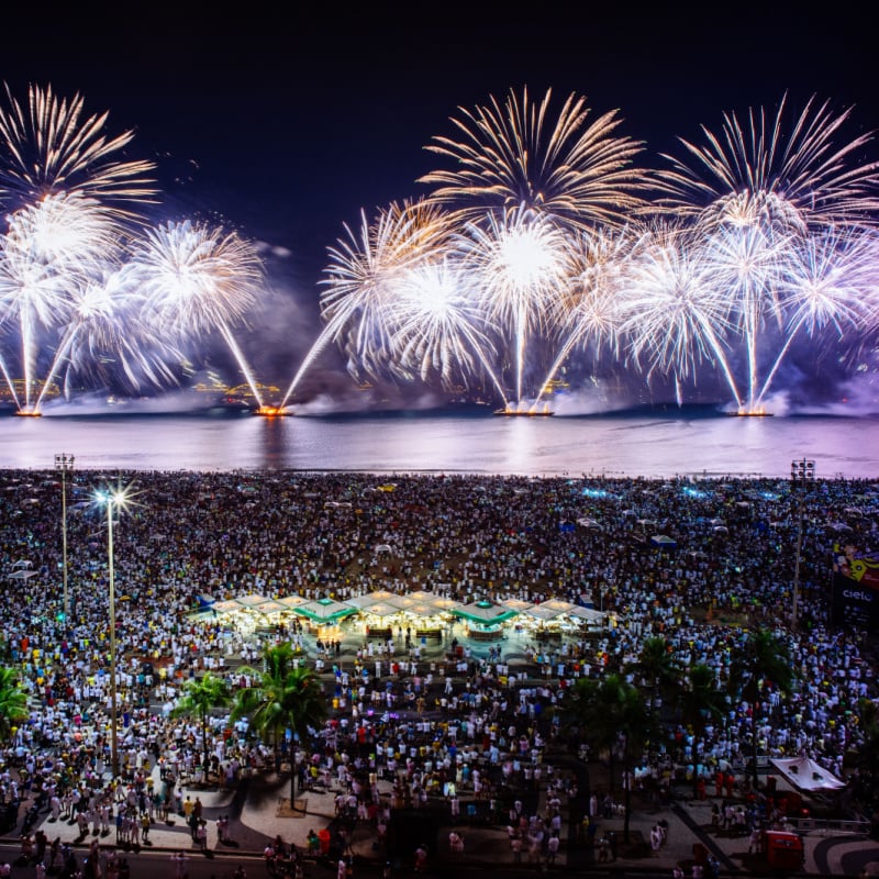 New years eve fireworks at Copacabana beach