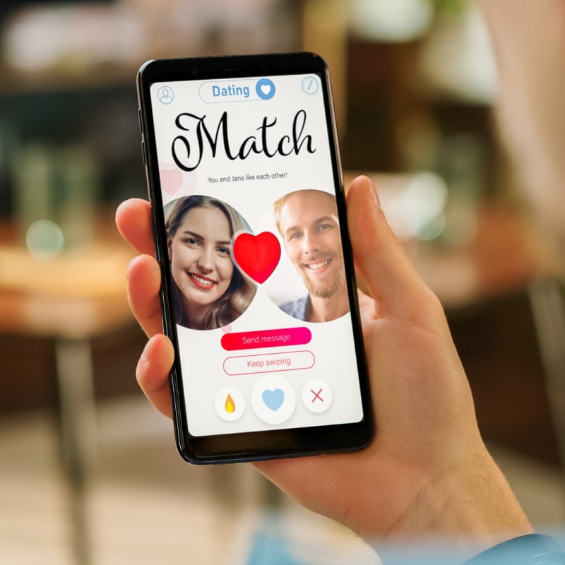 dating app on smartphone