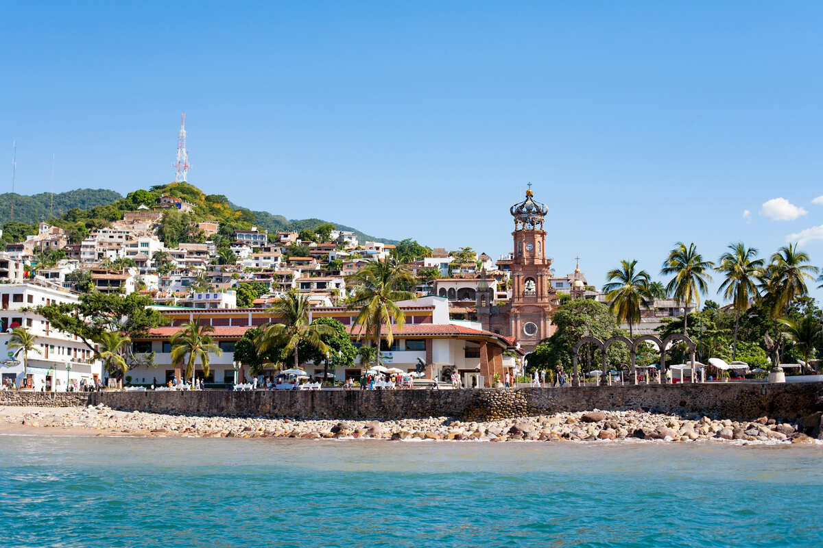 View Of The Puerto Vallarta Beachfront, Jalisco, Mexican Pacific, Mexico, Latin America