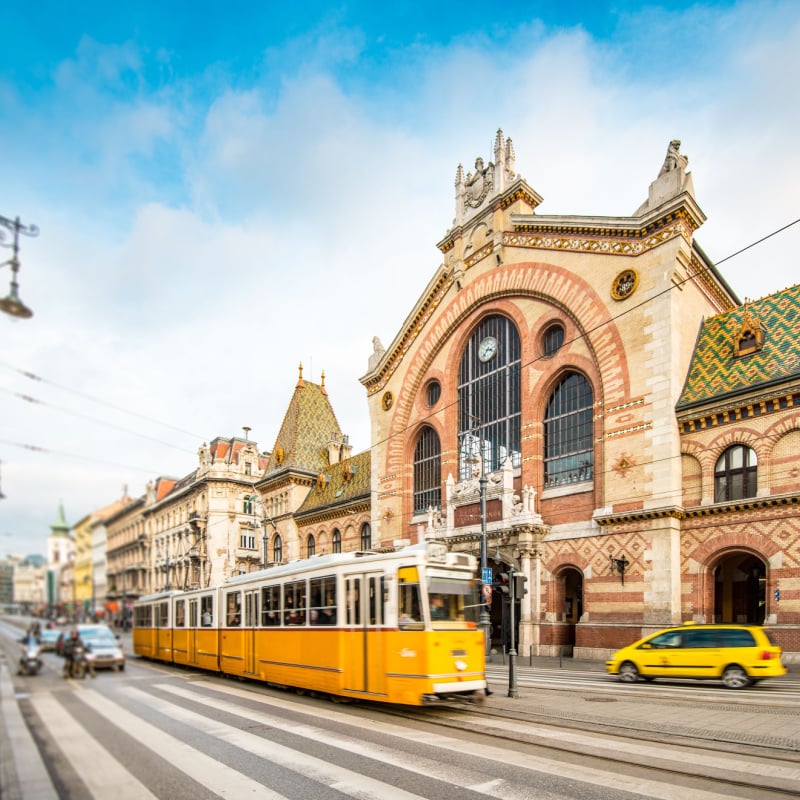 Central Market Hall in Budapest city, Hungary, Europe